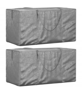 vidaXL Garden Cushion Storage Bags 2 pcs Black 150x75x75 cm Polyethylene — Size: 150 x 75 x 75 cm