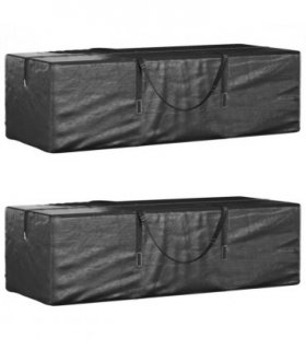 vidaXL Garden Cushion Storage Bags 2 pcs Black 135x40x55 cm Polyethylene — Size: 135 x 40 x 55 cm