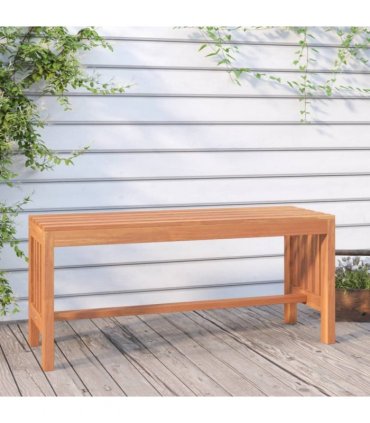 vidaXL Garden Bench 110 cm Solid Wood Eucalyptus — Size: 110 x 35 x 45 cm