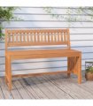vidaXL Garden Bench 110 cm Solid Wood Eucalyptus — Size: 110 x 45 x 77 cm