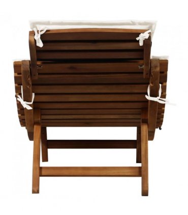 vidaXL Sun Lounger with Cream Cushions Solid Wood Acacia