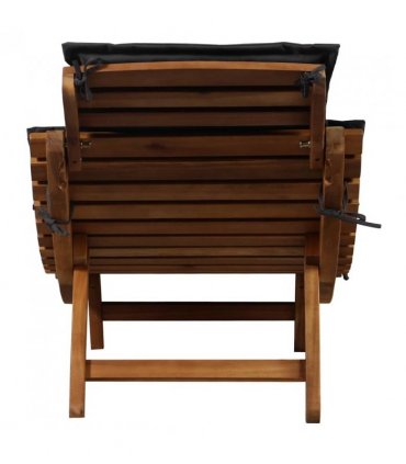 vidaXL Sun Lounger with Dark Grey Cushions Solid Wood Acacia