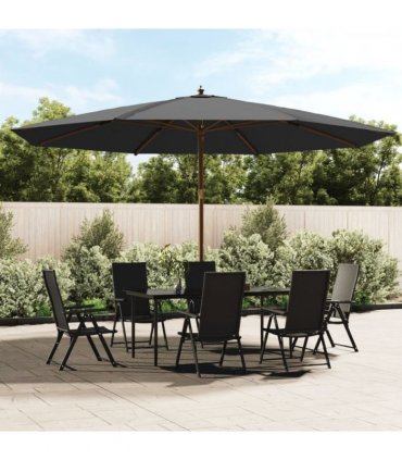 vidaXL Garden Parasol with Wooden Pole Anthracite 400x273 cm