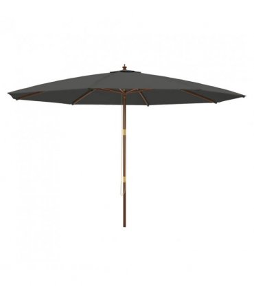 vidaXL Garden Parasol with Wooden Pole Anthracite 400x273 cm