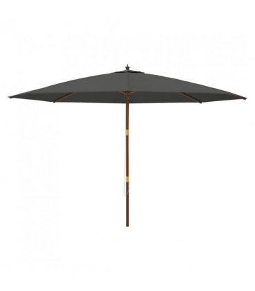 vidaXL Garden Parasol with Wooden Pole Anthracite 400x273 cm