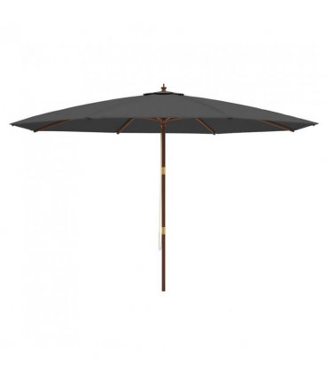 vidaXL Garden Parasol with Wooden Pole Anthracite 400x273 cm