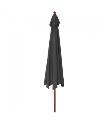 vidaXL Garden Parasol with Wooden Pole Anthracite 400x273 cm