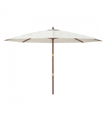 vidaXL Garden Parasol with Wooden Pole Sand 400x273 cm