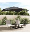 vidaXL Garden Parasol with Wooden Pole Black 300x300x273 cm