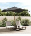 vidaXL Garden Parasol | Anthracite | Polyester, Solid hardwood, Laminated bamboo