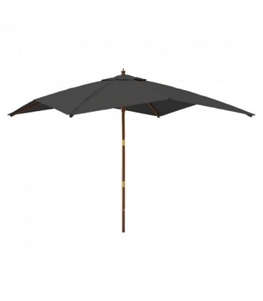 vidaXL Garden Parasol | Anthracite | Polyester, Solid hardwood, Laminated bamboo