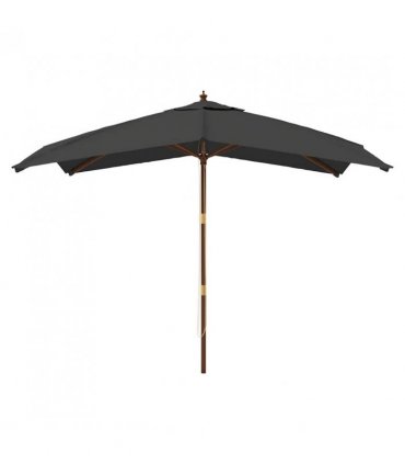 vidaXL Garden Parasol | Anthracite | Polyester, Solid hardwood, Laminated bamboo