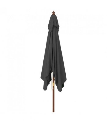 vidaXL Garden Parasol | Anthracite | Polyester, Solid hardwood, Laminated bamboo