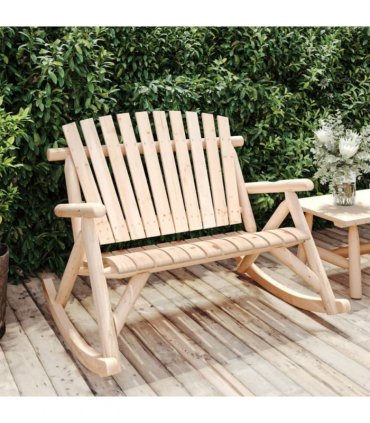 vidaXL Garden Rocking Bench | Natural | Solid spruce wood | 123x96x102 cm — Model: 2-seater