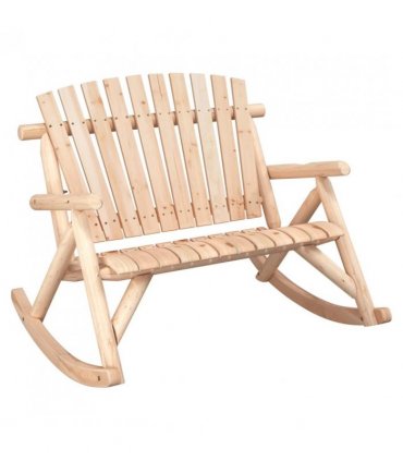 vidaXL Garden Rocking Bench | Natural | Solid spruce wood | 123x96x102 cm — Model: 2-seater