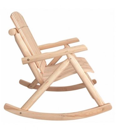 vidaXL Garden Rocking Bench | Natural | Solid spruce wood | 123x96x102 cm — Model: 2-seater