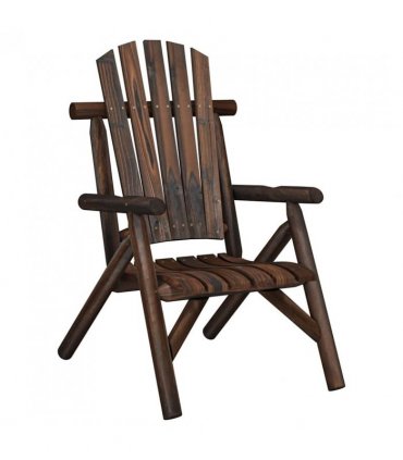 vidaXL Garden Chair | Burned wood look | Solid Spruce Wood | Standard | Durable — Colour: dark brown