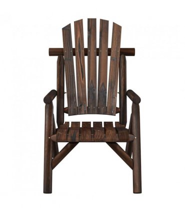 vidaXL Garden Chair | Burned wood look | Solid Spruce Wood | Standard | Durable — Colour: dark brown