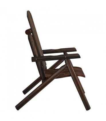 vidaXL Garden Chair | Burned wood look | Solid Spruce Wood | Standard | Durable — Colour: dark brown
