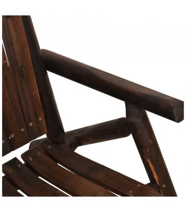 vidaXL Garden Chair | Burned wood look | Solid Spruce Wood | Standard | Durable — Colour: dark brown