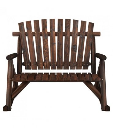 vidaXL Garden Rocking Bench | Burned look | Solid spruce wood | 2-Seater — Colour: dark brown