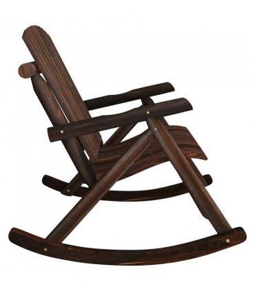vidaXL Garden Rocking Bench | Burned look | Solid spruce wood | 2-Seater — Colour: dark brown