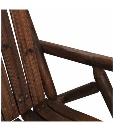 vidaXL Garden Rocking Bench | Burned look | Solid spruce wood | 2-Seater — Colour: dark brown