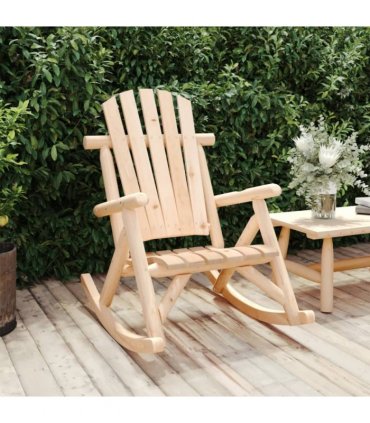 vidaXL Garden Rocking Chair | Natural Wood | Solid spruce wood | Medium — Model: armchair
