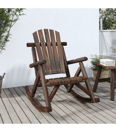 vidaXL Garden Rocking Chair 69x96x101 cm Solid Wood Spruce — Colour: dark brown, Model: armchair