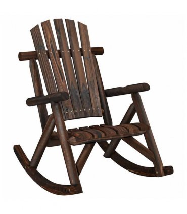 vidaXL Garden Rocking Chair 69x96x101 cm Solid Wood Spruce — Colour: dark brown, Model: armchair