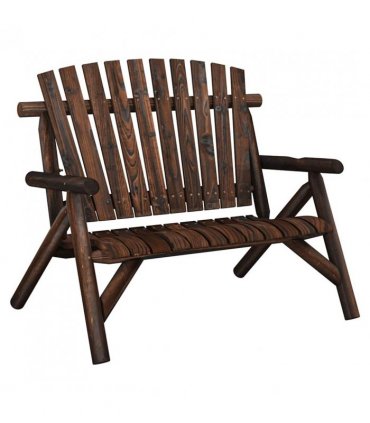 vidaXL Garden Bench | Burned Wood | Solid spruce wood | Medium | Durable — Colour: dark brown