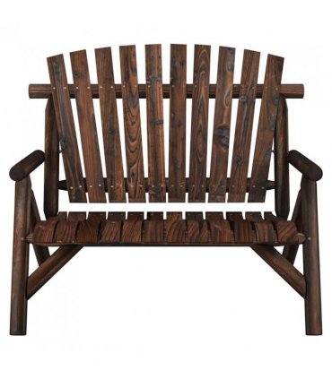 vidaXL Garden Bench | Burned Wood | Solid spruce wood | Medium | Durable — Colour: dark brown