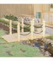 vidaXL Garden Bridge with Chain Railings 150x67x56cm Solid Wood Spruce — Colour: natural