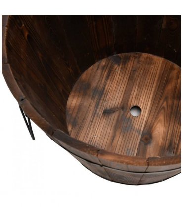 vidaXL 3 Piece Wooden Bucket Planter Set Solid Wood Fir — Size: Ø 45 x 35 cm