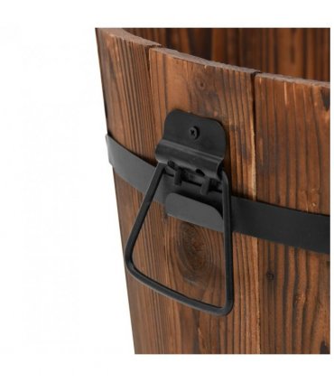 vidaXL 3 Piece Wooden Bucket Planter Set Solid Wood Fir — Size: Ø 45 x 35 cm