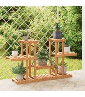 vidaXL Flower Stand 110x25x73 cm Solid Wood Fir — Colour: light brown, Size: 110 x 25 x 73 cm