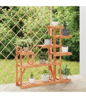 vidaXL Flower Stand 110x25x111 cm Solid Wood Fir — Colour: light brown, Size: 110 x 25 x 111 cm