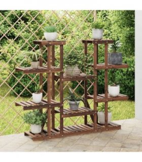 vidaXL Flower Stand 110x25x110.5 cm Solid Wood Fir — Colour: brown, Size: 110 x 25 x 110.5 cm
