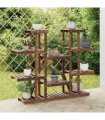 vidaXL Flower Stand 110x25x110.5 cm Solid Wood Fir — Colour: brown, Size: 110 x 25 x 110.5 cm
