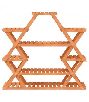 vidaXL Flower Stand 110x25x105 cm Solid Wood Fir — Colour: light brown, Size: 110 x 25 x 105 cm