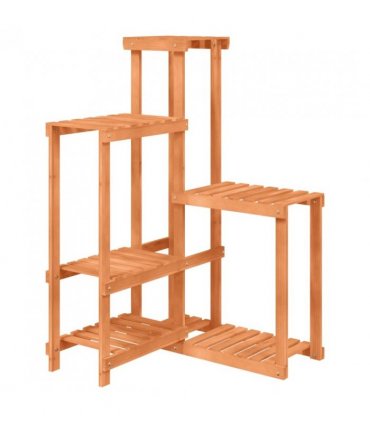 vidaXL Flower Stand 62.5x61.5x101.5 cm Solid Wood Fir — Colour: light brown, Size: 62.5 x 61.5 x 101.5 cm
