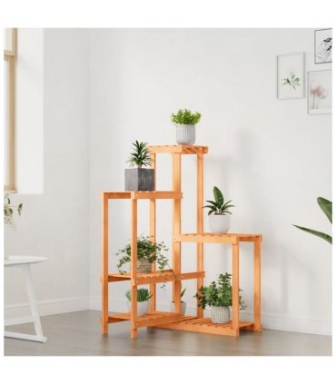 vidaXL Flower Stand 62.5x61.5x101.5 cm Solid Wood Fir — Colour: light brown, Size: 62.5 x 61.5 x 101.5 cm