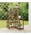 vidaXL Flower Stand 62.5x61.5x101.5 cm Solid Wood Fir — Colour: brown, Size: 62.5 x 61.5 x 101.5 cm