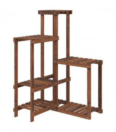 vidaXL Flower Stand 62.5x61.5x101.5 cm Solid Wood Fir — Colour: brown, Size: 62.5 x 61.5 x 101.5 cm
