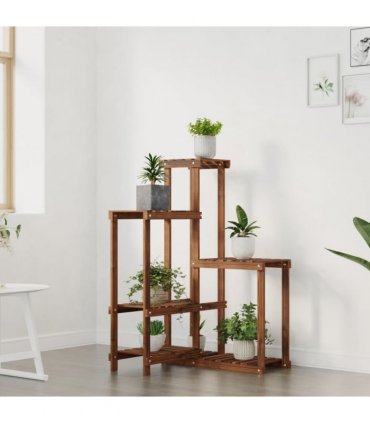 vidaXL Flower Stand 62.5x61.5x101.5 cm Solid Wood Fir — Colour: brown, Size: 62.5 x 61.5 x 101.5 cm