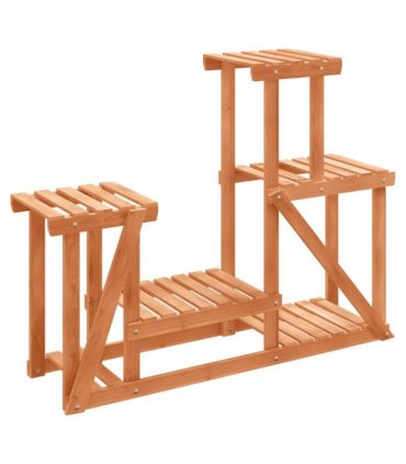 vidaXL Flower Stand 90x25x73.5 cm Solid Wood Fir — Colour: light brown, Size: 90 x 25 x 73.5 cm