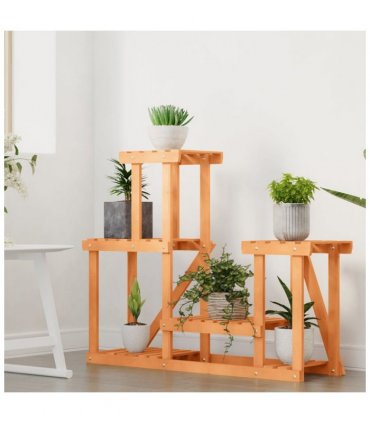 vidaXL Flower Stand 90x25x73.5 cm Solid Wood Fir — Colour: light brown, Size: 90 x 25 x 73.5 cm