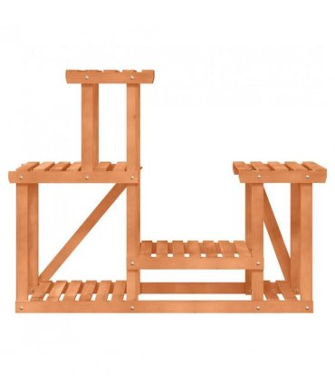 vidaXL Flower Stand 90x25x73.5 cm Solid Wood Fir — Colour: light brown, Size: 90 x 25 x 73.5 cm