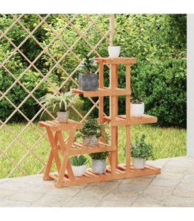 vidaXL Flower Stand 95x25x96 cm Solid Wood Fir — Colour: light brown, Size: 25 x 95 x 96 cm