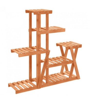 vidaXL Flower Stand 95x25x96 cm Solid Wood Fir — Colour: light brown, Size: 25 x 95 x 96 cm